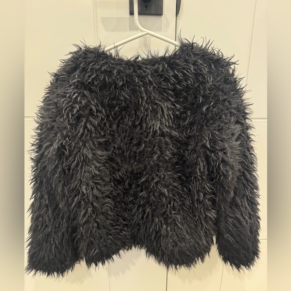 H&M girls teddy jacket black - Picture 2 of 3